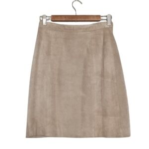 GITANO Leather Tan Suede Pencil Skirt Classic Western Lux Mini Skirt